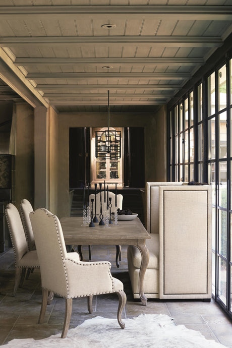 Marcourt White/Cream Fabric Banquette - Ornate Home