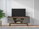 Marcus 53.14 TV Stand in Grey and Nature - Ornate Home