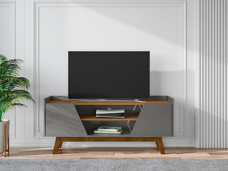 Marcus 53.14 TV Stand in Grey and Nature - Ornate Home