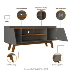 Marcus 53.14 TV Stand in Grey and Nature - Ornate Home