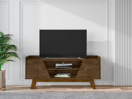 Marcus 53.14 TV Stand in Rustic Brown - Ornate Home