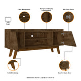 Marcus 53.14 TV Stand in Rustic Brown - Ornate Home