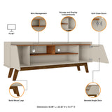 Marcus 62.99 TV Stand in Greige and Nature - Ornate Home