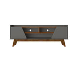 Marcus 62.99 TV Stand in Grey and Nature - Ornate Home