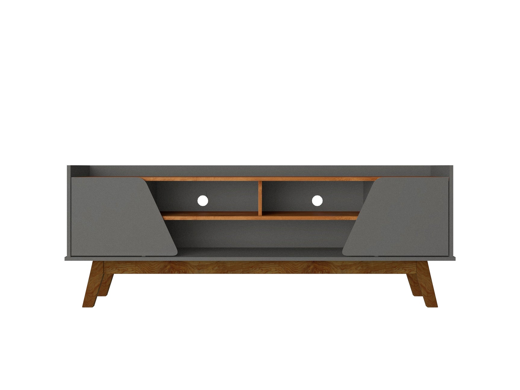 Marcus 62.99 TV Stand in Grey and Nature - Ornate Home