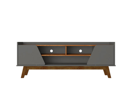 Marcus 62.99 TV Stand in Grey and Nature - Ornate Home