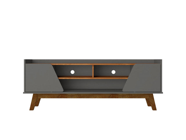 Marcus 62.99 TV Stand in Grey and Nature - Ornate Home