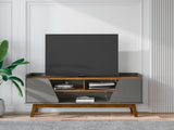 Marcus 62.99 TV Stand in Grey and Nature - Ornate Home