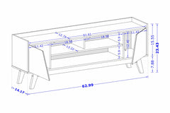 Marcus 62.99 TV Stand in Grey and Nature - Ornate Home