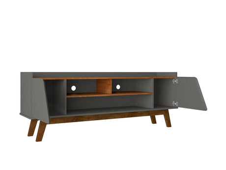 Marcus 62.99 TV Stand in Grey and Nature - Ornate Home