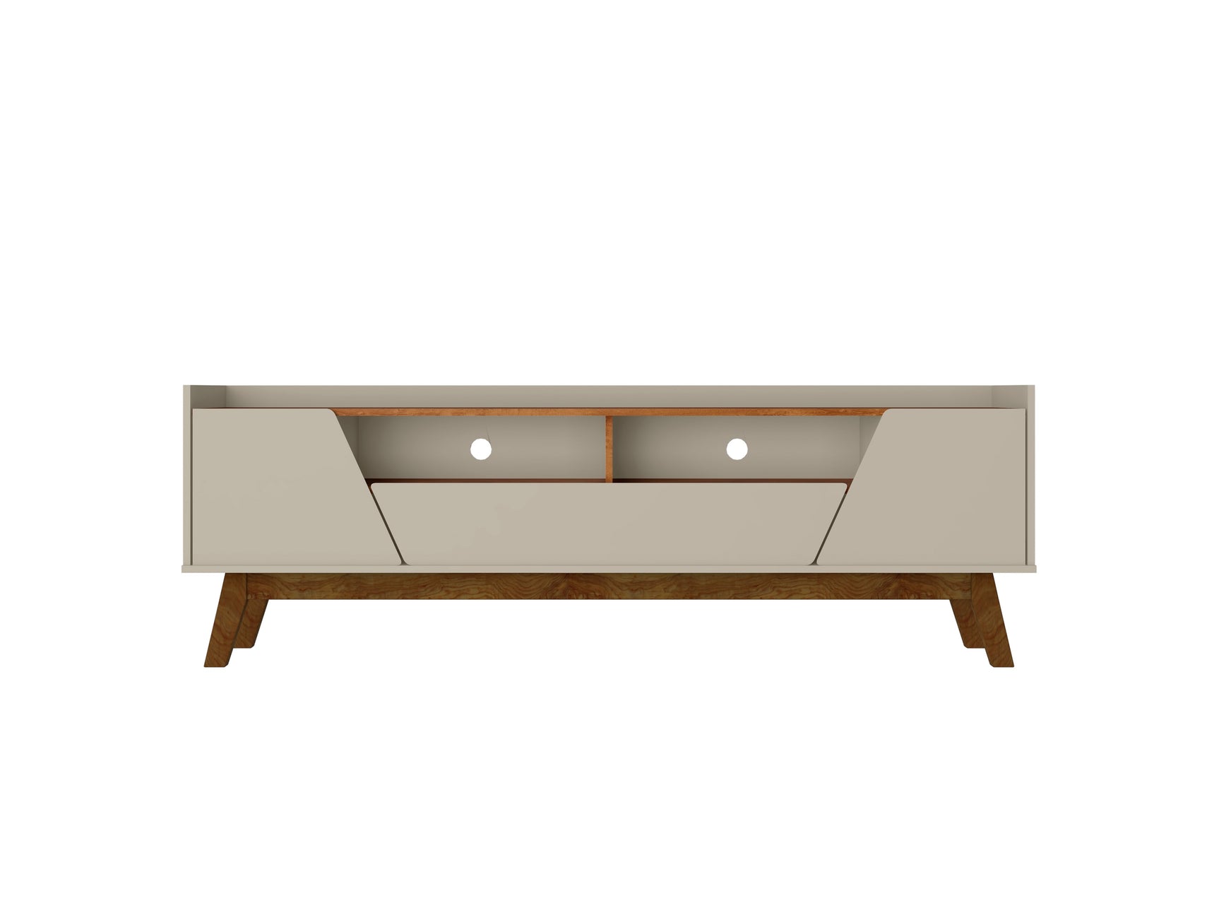 Marcus 70.86 TV Stand in Greige and Nature - Ornate Home