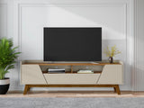 Marcus 70.86 TV Stand in Greige and Nature - Ornate Home