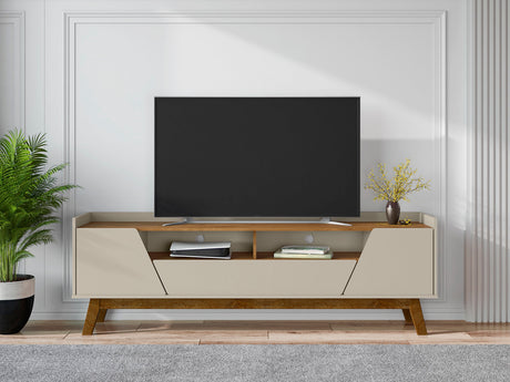 Marcus 70.86 TV Stand in Greige and Nature - Ornate Home