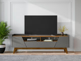 Marcus 70.86 TV Stand in Grey and Nature - Ornate Home