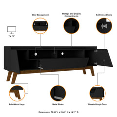 Marcus 70.86 TV Stand in Matte Black - Ornate Home