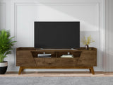 Marcus 70.86 TV Stand in Rustic Brown - Ornate Home