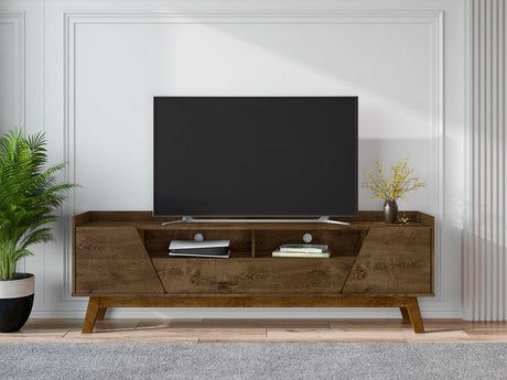 Marcus 70.86 TV Stand in Rustic Brown - Ornate Home