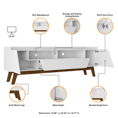 Marcus 70.86 TV Stand in White - Ornate Home