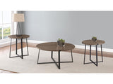 Marcus Light Brown 3-piece Round Coffee and End Table Set - Ornate Home