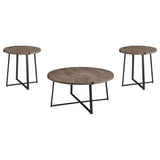 Marcus Light Brown 3-piece Round Coffee and End Table Set - Ornate Home