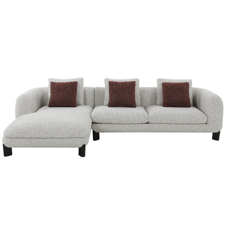 Mardi Maroon/Beige Sectional Sofa - Ornate Home