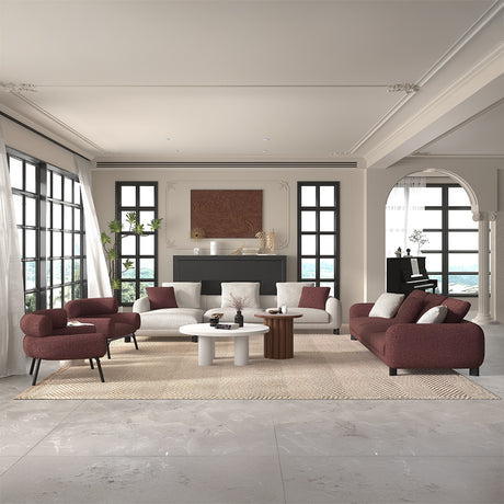 Mardi Maroon/Beige Sectional Sofa - Ornate Home