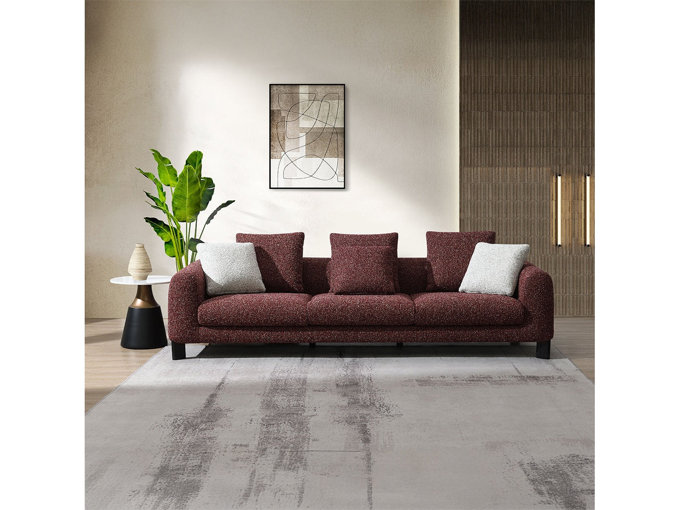 Mardi Maroon Sofa - Ornate Home