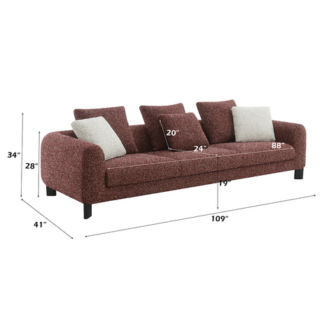 Mardi Maroon Sofa - Ornate Home