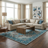 Mardin Turquoise Area Rug - Clearance - Ornate Home