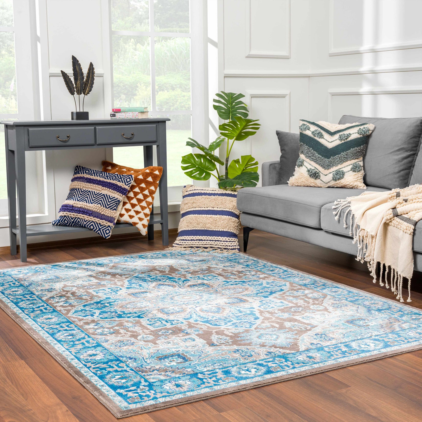 Mardin Turquoise Area Rug - Clearance - Ornate Home