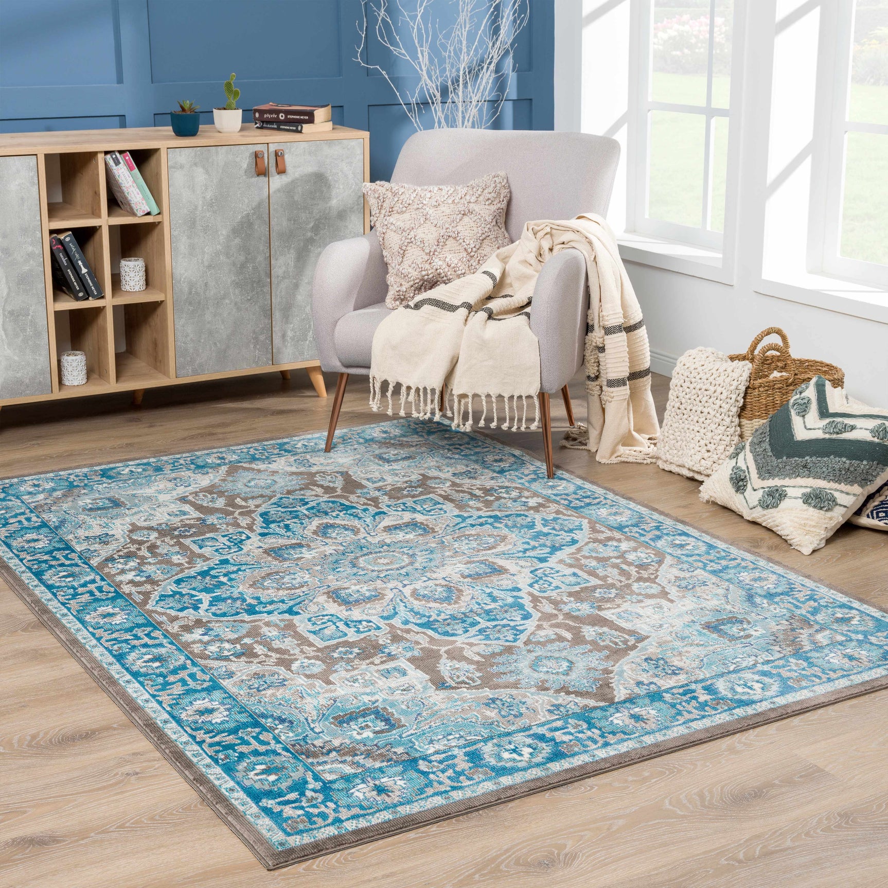 Mardin Turquoise Area Rug - Clearance - Ornate Home