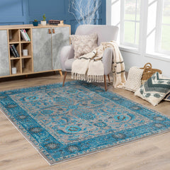 Mardina Turquoise Area Rug - Clearance - Ornate Home