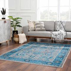 Mardina Turquoise Area Rug - Clearance - Ornate Home