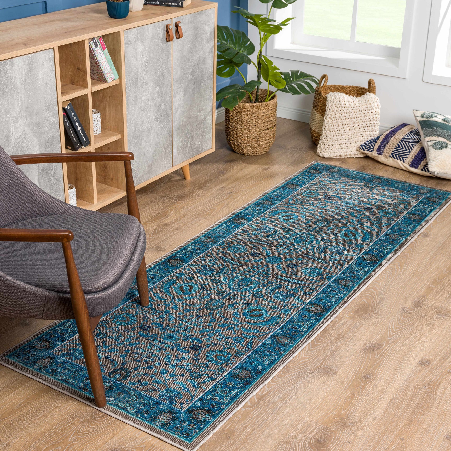 Mardina Turquoise Area Rug - Clearance - Ornate Home