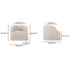 Maren Beige Swivel Chair - Ornate Home
