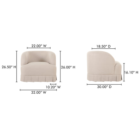 Maren Beige Swivel Chair - Ornate Home