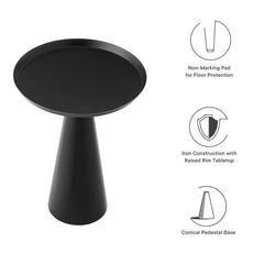 Maren Black Round Side Table - Ornate Home