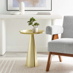 Maren Brass Round Side Table - Ornate Home