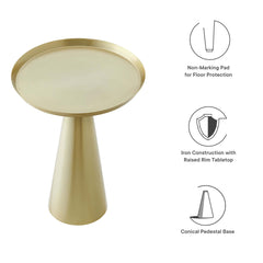 Maren Brass Round Side Table - Ornate Home