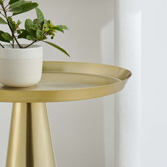 Maren Brass Round Side Table - Ornate Home