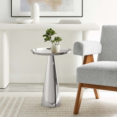 Maren Nickel Round Side Table - Ornate Home
