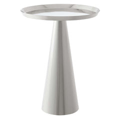 Maren Nickel Round Side Table - Ornate Home