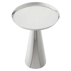 Maren Nickel Round Side Table - Ornate Home