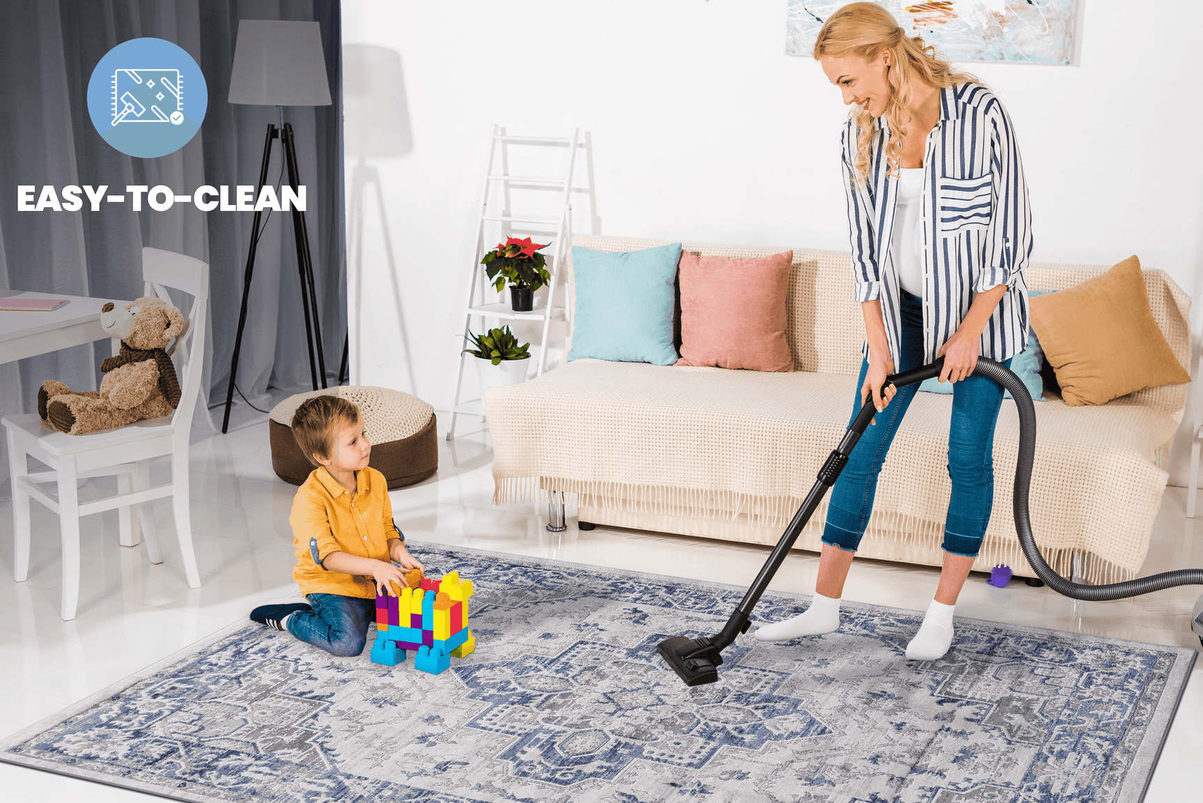 Marfi Non-Shedding Indoor Area Rug 5' x 7' - Ornate Home