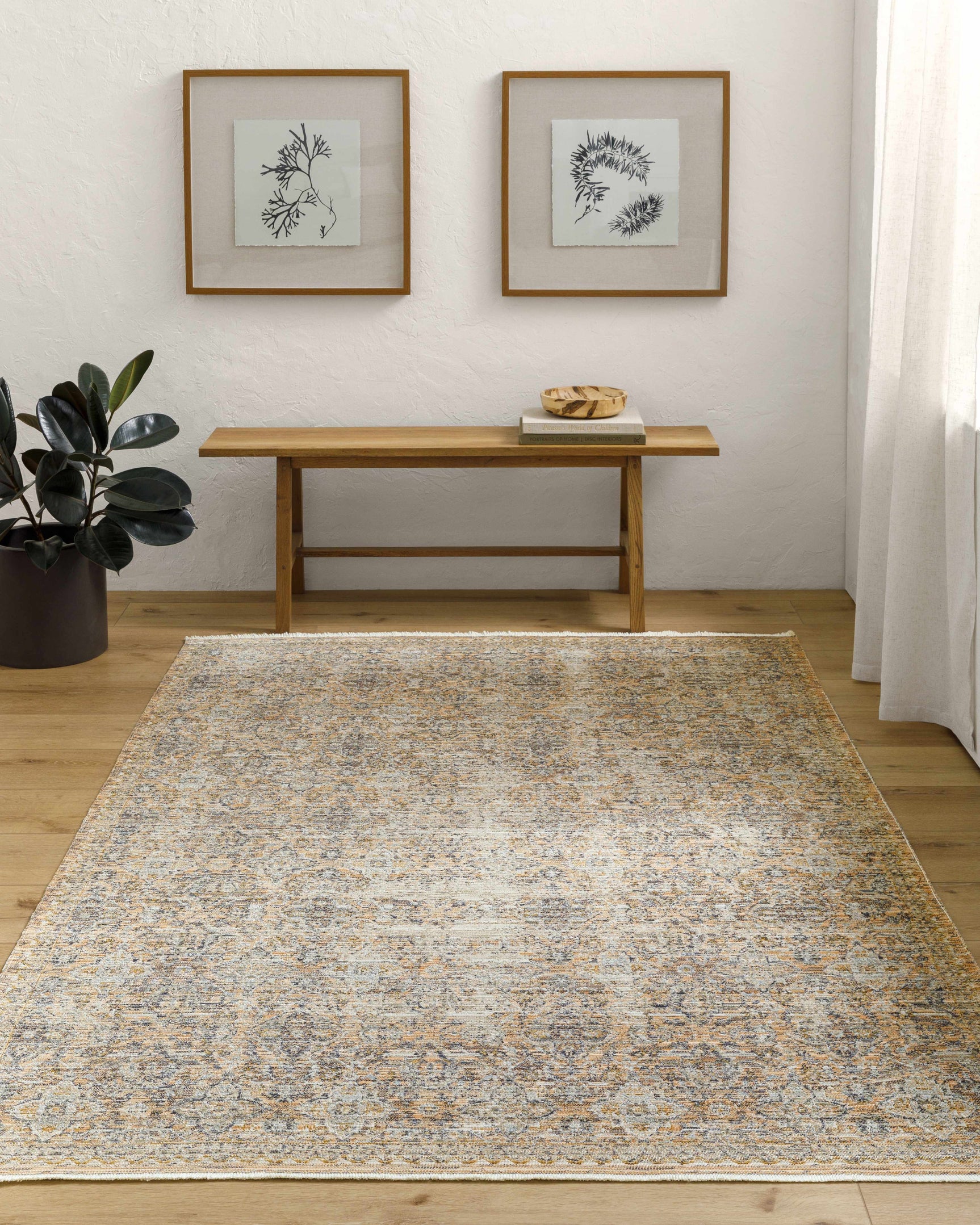 Margaret Beige & Blue Washable Outdoor Rug - Becki Owens x Livabliss - Clearance - Ornate Home