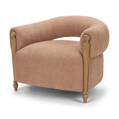 Margaux Sienna Fabric Open Back Barrel Accent Chair - Ornate Home
