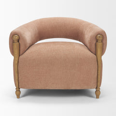 Margaux Sienna Fabric Open Back Barrel Accent Chair - Ornate Home