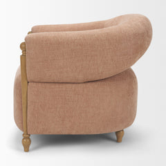 Margaux Sienna Fabric Open Back Barrel Accent Chair - Ornate Home