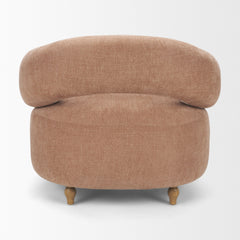 Margaux Sienna Fabric Open Back Barrel Accent Chair - Ornate Home
