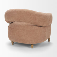 Margaux Sienna Fabric Open Back Barrel Accent Chair - Ornate Home